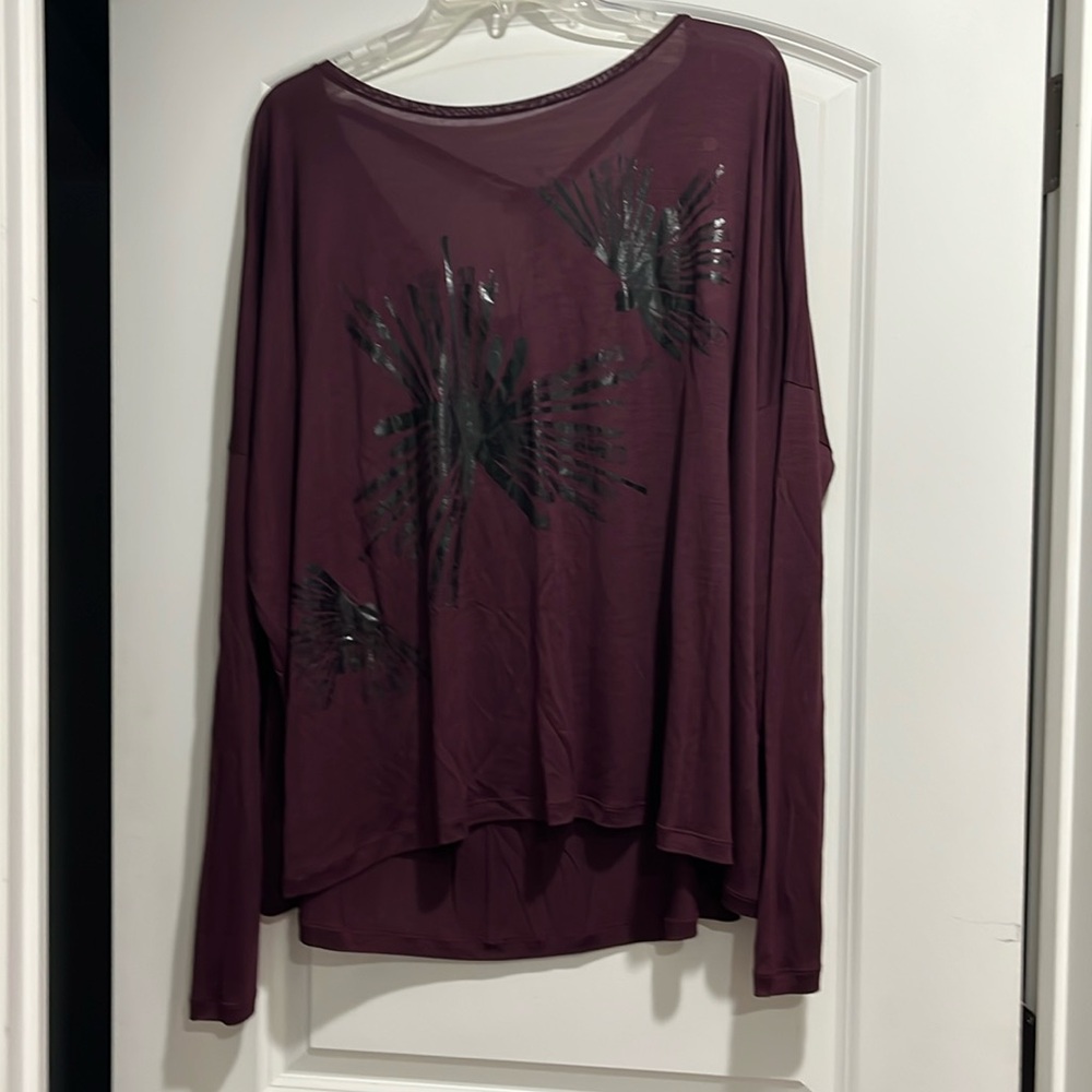 Burgundy Black Floral Top